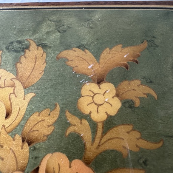 Vintage Swiss Reuge Musical Music Wood Inlay Box Fur Elise Made In Italy W/Key - Picture 3 of 16